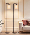 Floor Lamps with Linen Shade Bedroom Corner