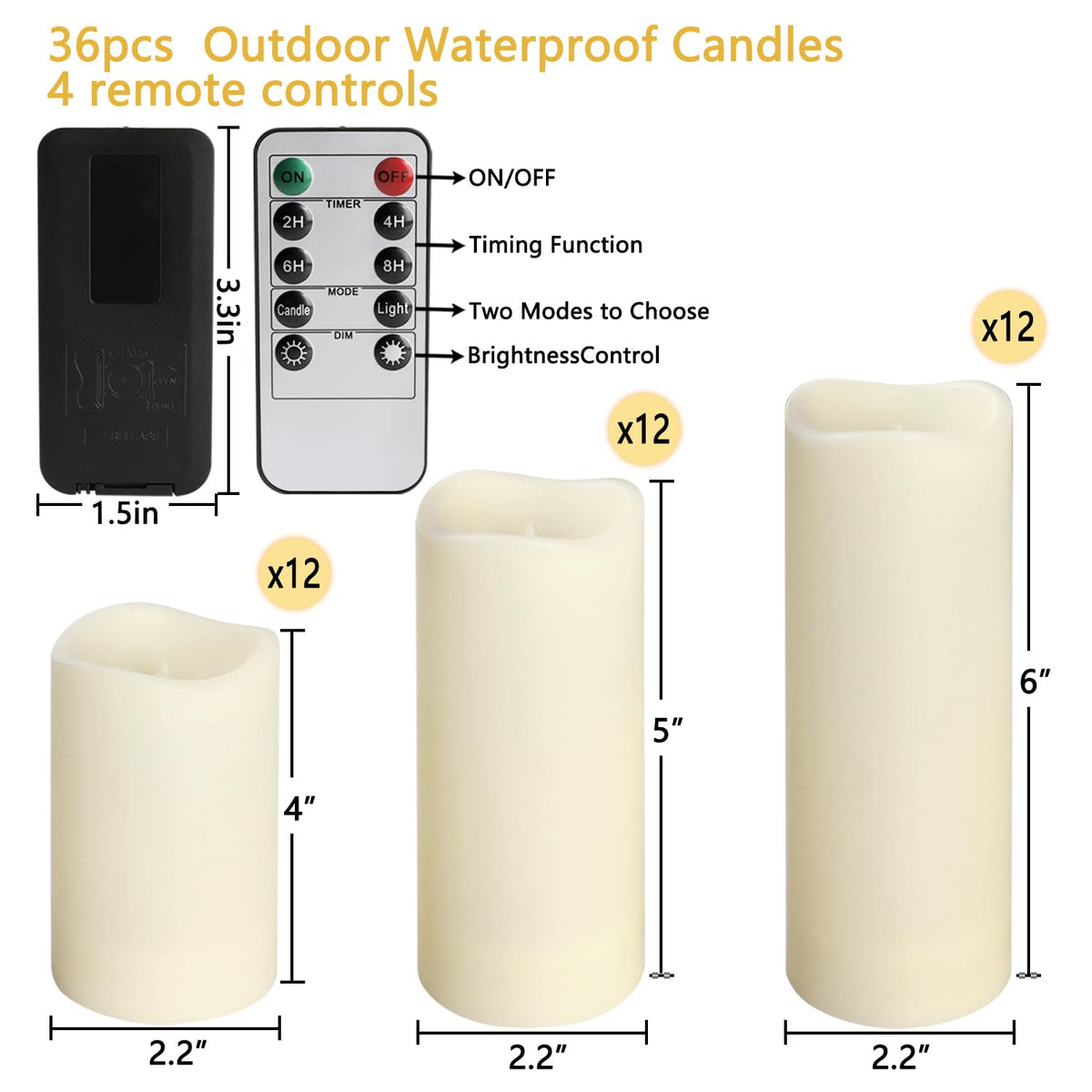 36-Pack LED Flameless Candles with Remote Control - Perfect, Parties, and Special Occasions - Create a Magical