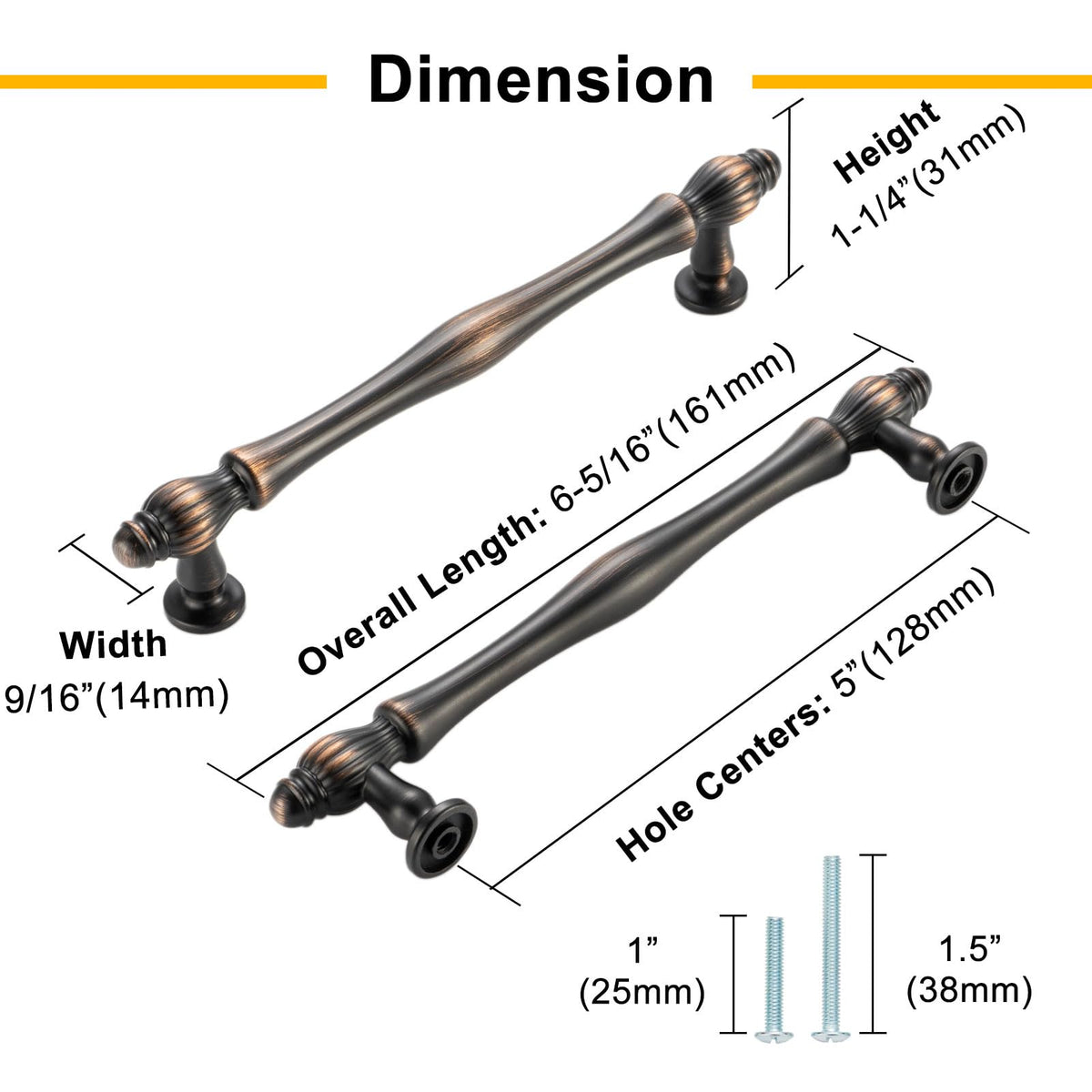 5 Inch Oil Rubbed Bronze Cabinet Pulls Drawer Handles 10 Pack 2510