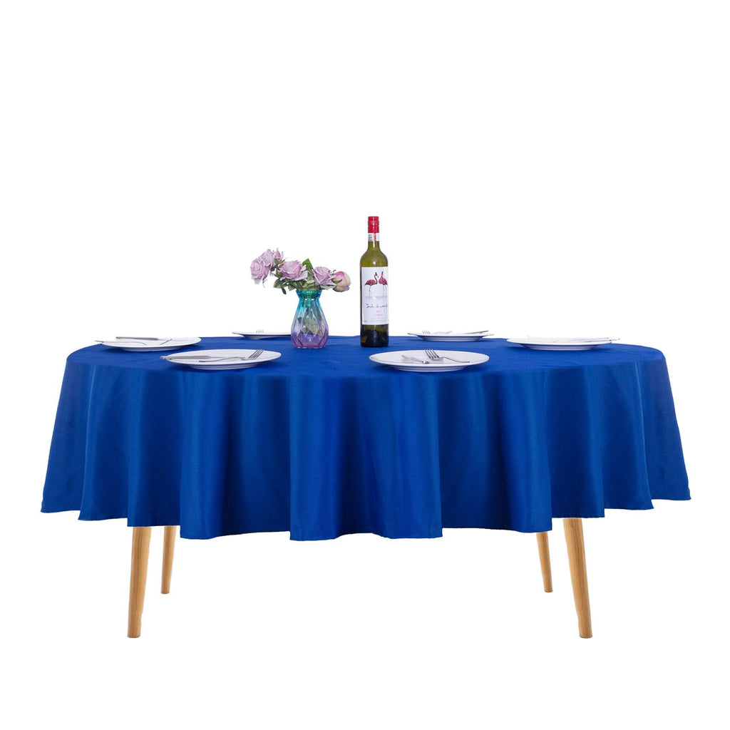 2pack 90 Inch Royal Blue Round Tablecloth in Washable Polyester Fabric for Wedding/Banquet/Restaurant/Parties