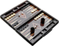 Personalized Leather Backgammon Set - Handmade Wooden Board Game with Carrying Case - Custom, Birthday Gift - Set of 37