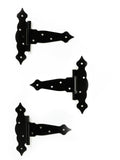 5" Black Decorative T-Hinges, 3-Pack