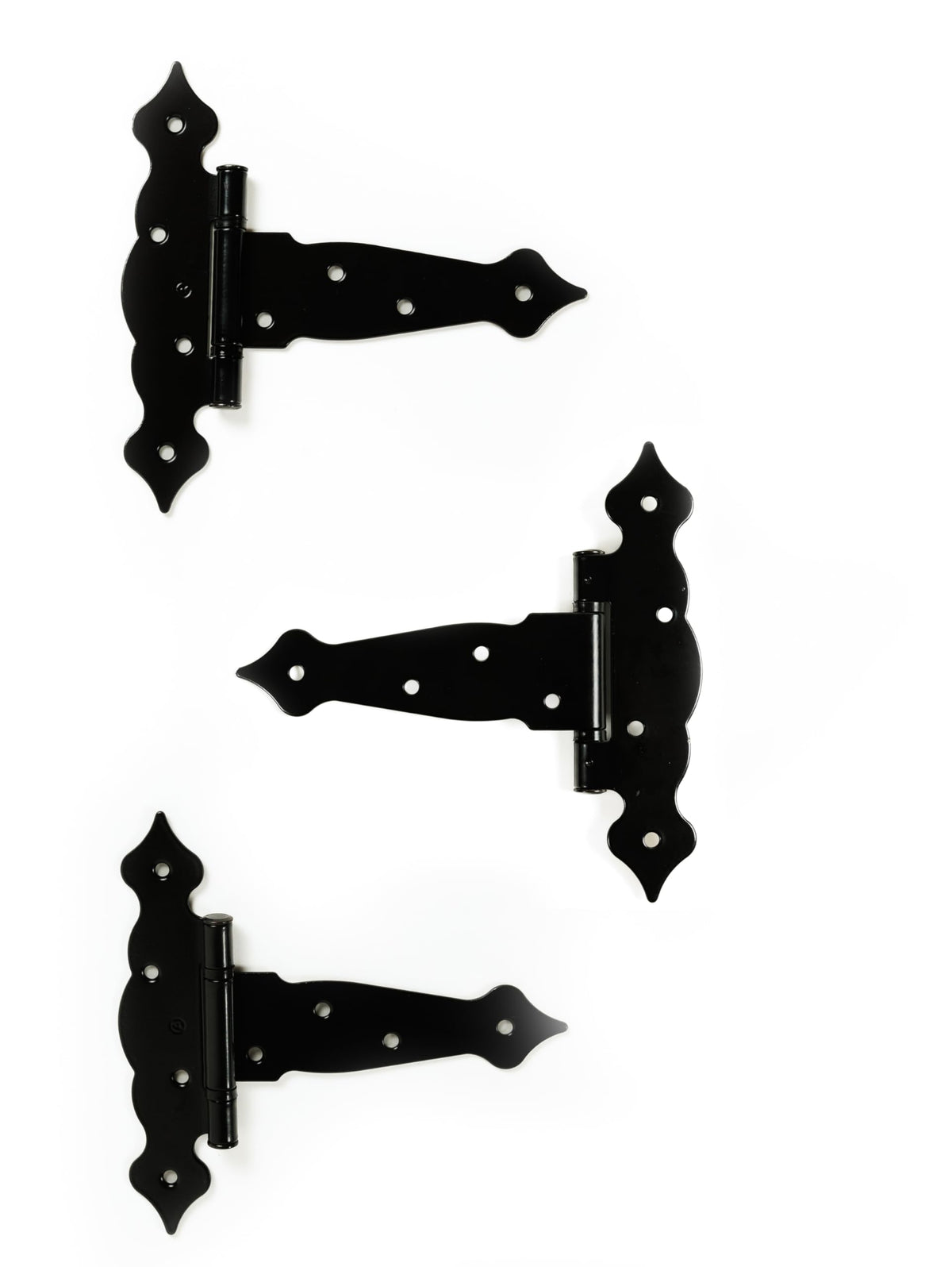5" Black Decorative T-Hinges, 3-Pack