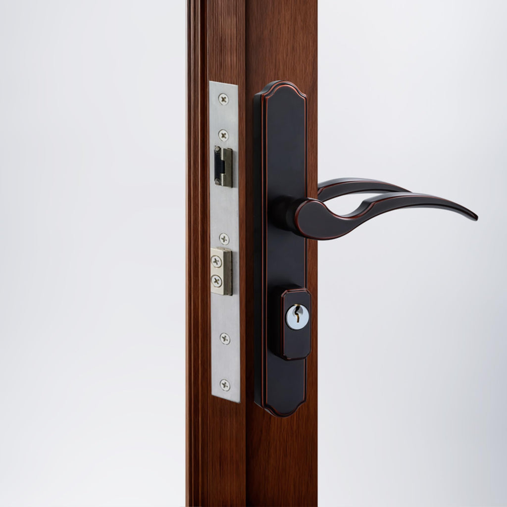 Oil Rubbed Bronze Storm Door Handle Set with Lock and Key
