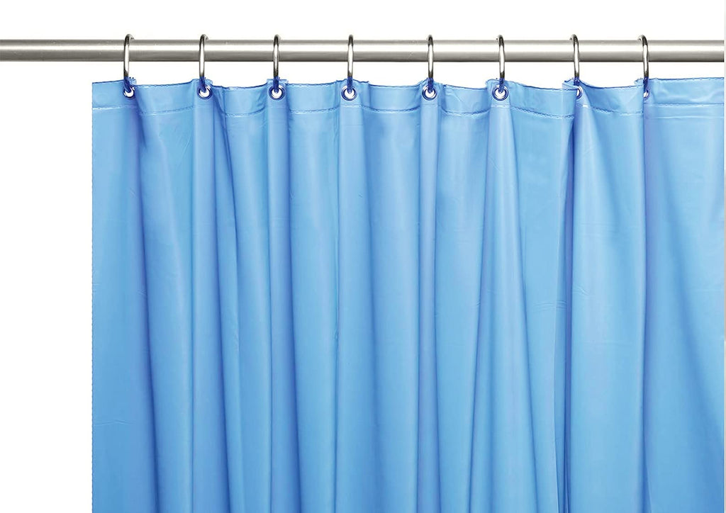 Collections Elegant Heavy Duty Vinyl Shower Curtain Liner with 12 Metal Grommets Sky Blue