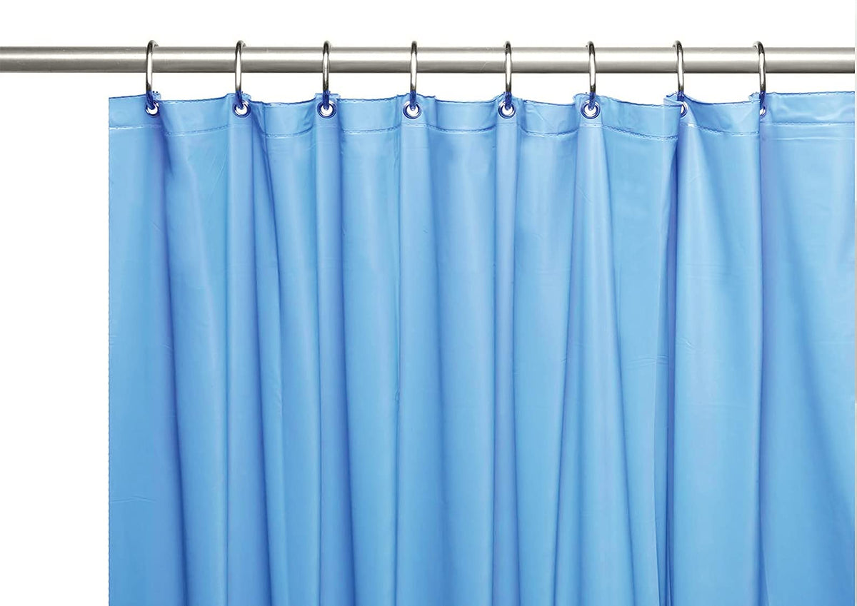 Collections Elegant Heavy Duty Vinyl Shower Curtain Liner with 12 Metal Grommets Sky Blue