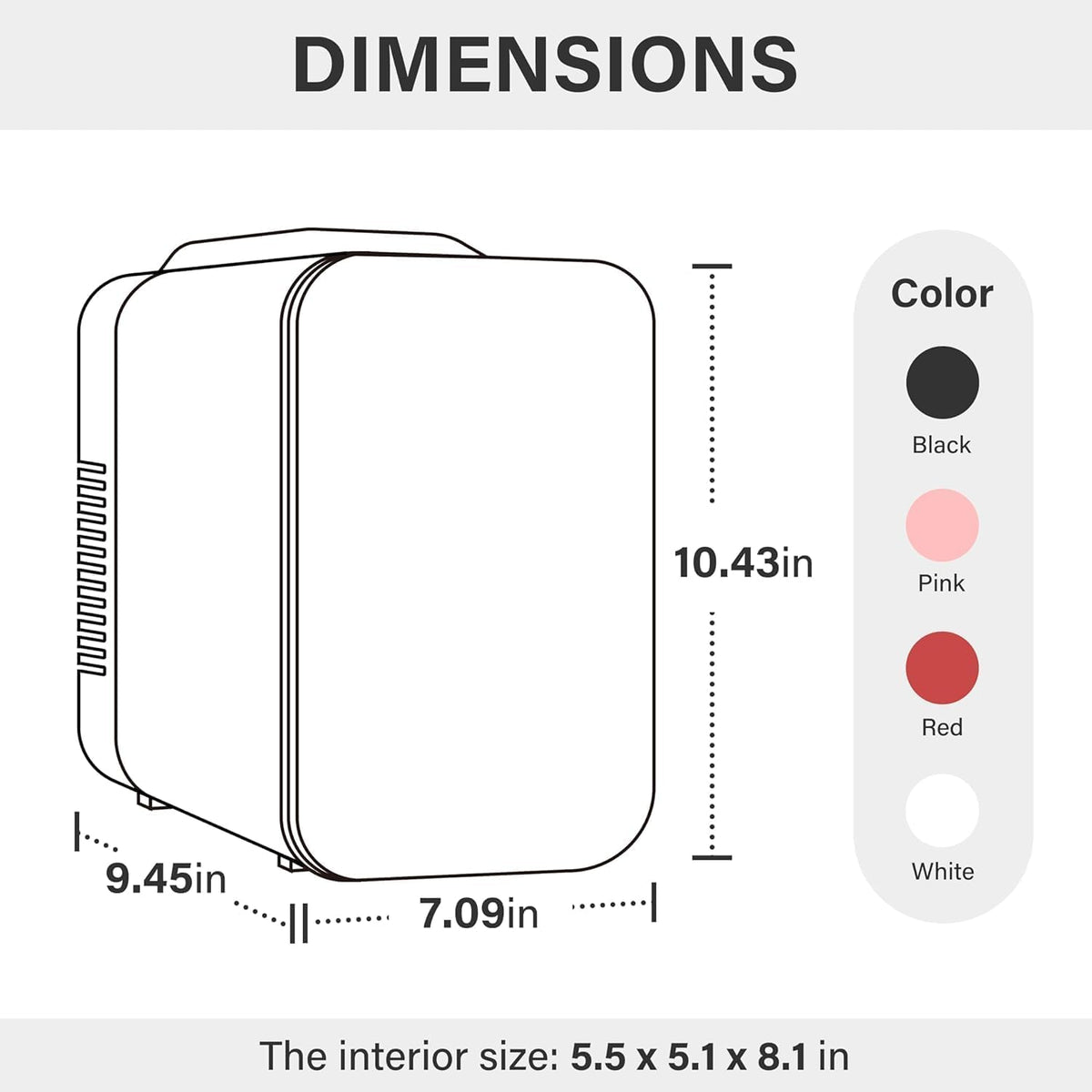Portable Mini Fridge, 4L/6 Can Cooler and Warmer Compact Refrigerator for Skincare, Cosmetics, Beverage, Food, for Bedroom, Red, Office, Dorm, Freon-Free, Red