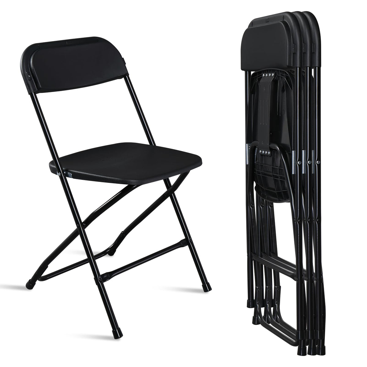 4pcs Folding Chair, Plastic Chairs with 330-Pound Capacity, Easy to Fold and Store Suitable for Indoor & Outdoor