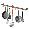 Stainless Steel Pot and Pan Hanger: 23.7 Inch Wall Mounted Hanging Pots and Pans Rack with Hooks (Antique Copper)