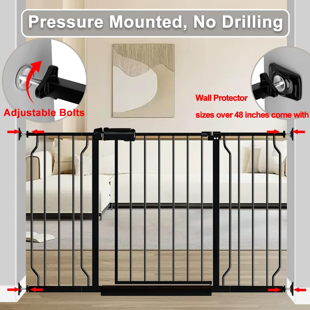 48-53 Inch Extra Wide Baby Gate Easy Walk-Thru Child Safety Gate