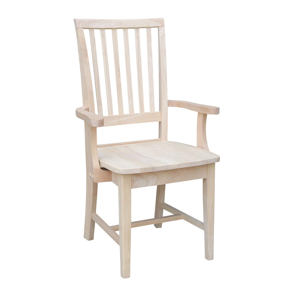 Mission Arm Chair, Solid Wood, Unfinished