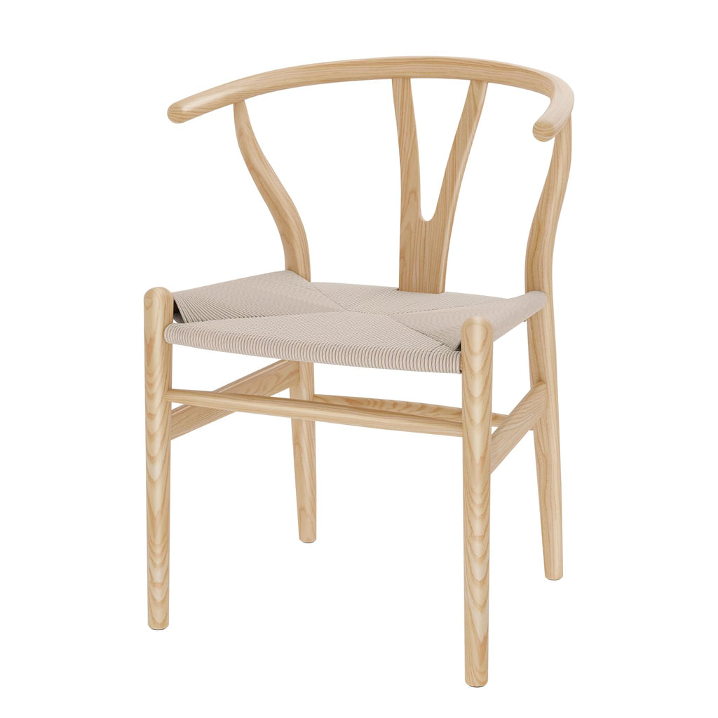 Wishbone Chair, Solid Ash Wood Dining Chair (Natural)