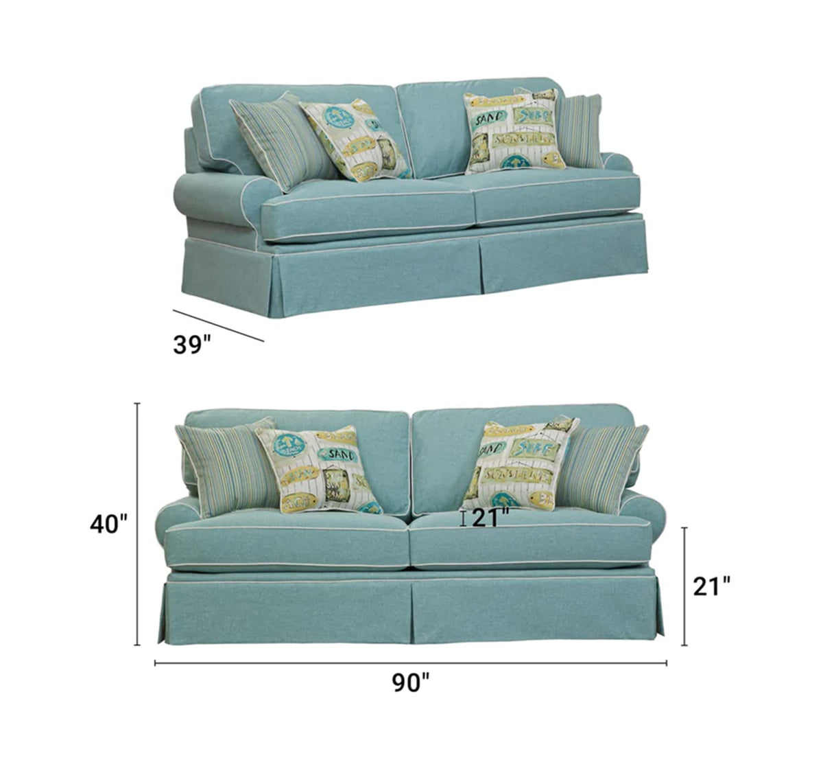 Coastal Aqua Series Sofa