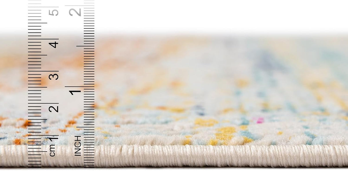 Malibu Collection Rug - 3x5 Oval Multi Low-Pile Rug Perfect s, Large Dining Rooms, Open Floorplans