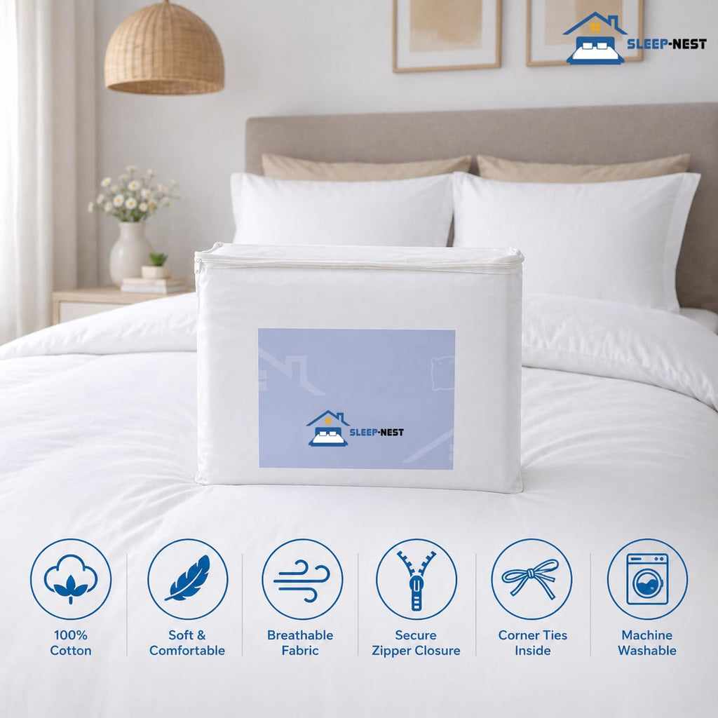 Hotel Luxury 104 x 98 Size Duvet Cover Set - 100% Egyptian Cotton, Soft & Breathable Bedding, Zipper