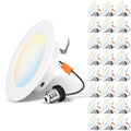 4 Inch Recessed Lights, 5CCT LED Can Lights, Dimmable, 24 Pack,White