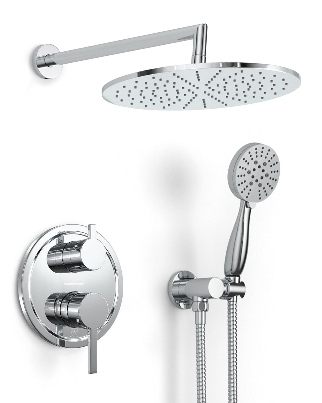 Metal Rain Shower System with Handheld, Valve and Trim Kit