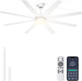 72" White Ceiling Fan with Light & Remote