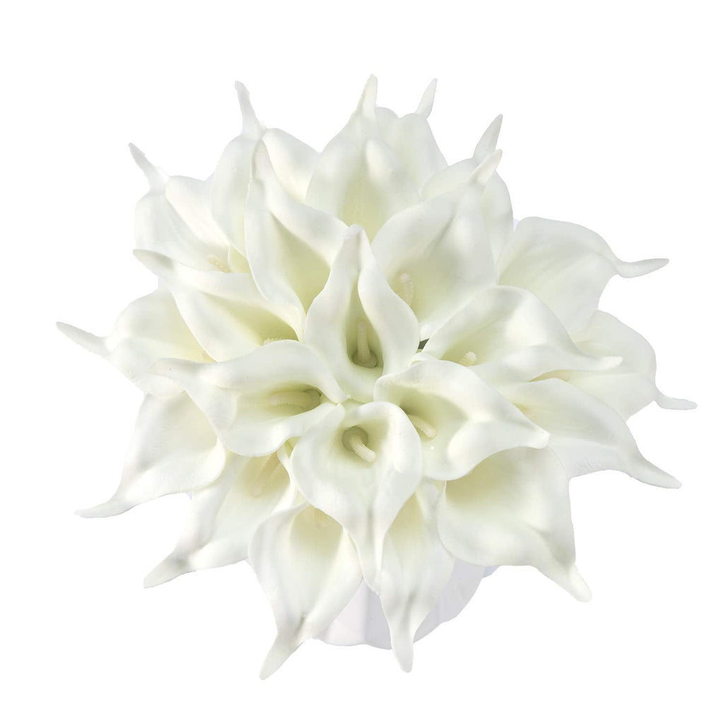 22pcs 13.4 Inch Pure White Real Touch Artificial Calla Lily