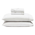 Cotton Blend 600 TC Embroidered Hem Bed Sheets, White