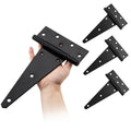 10" Heavy Duty Gate Hinges, 4 Pack T Strap Hinges