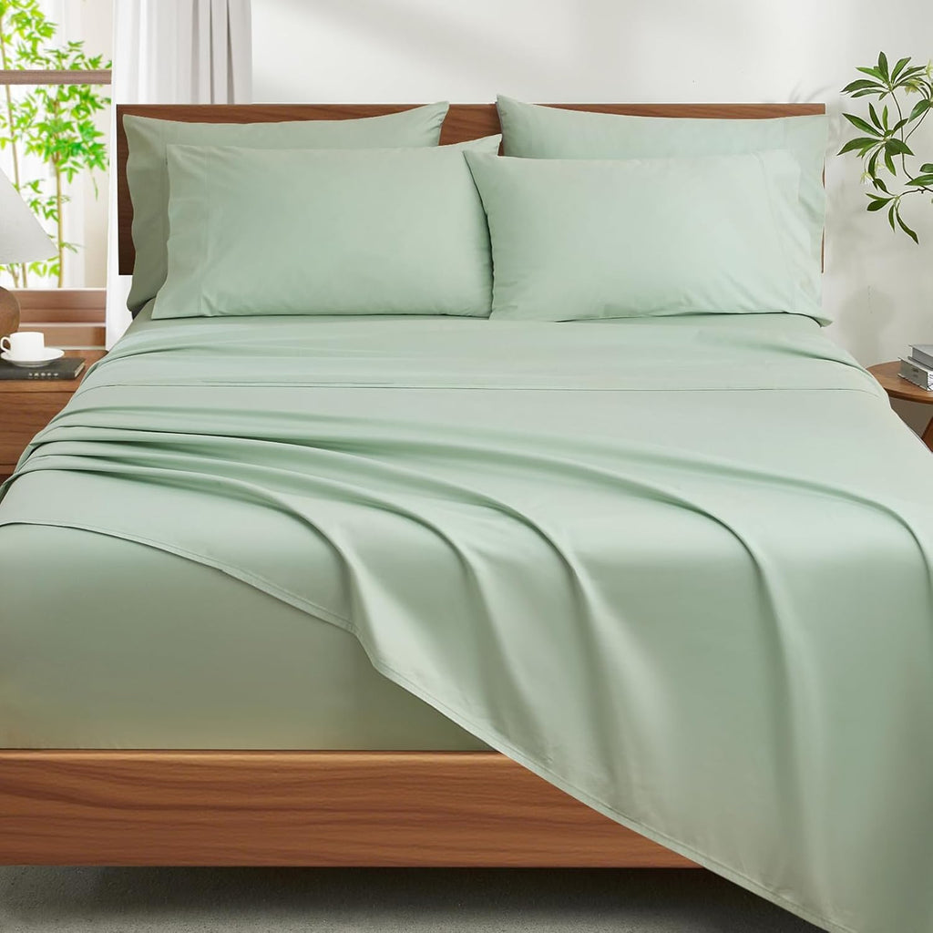 100% Egyptian Cotton Sheets Full Size Set - 1200 Thread Count 6 PC