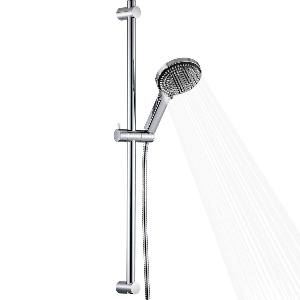 Shower Slide Bar Combo, 33 in Segmental Slide Bar with 6-Mode High Pressure Handheld Shower Head and 60 in Stainless