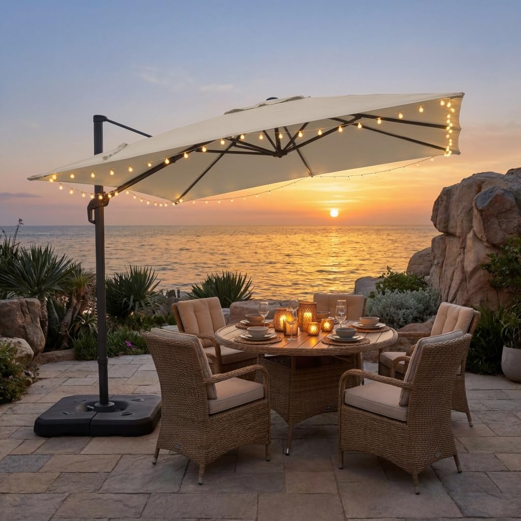 10x10ft Patio Umbrella Cantilever Umbrellas Double Top - Upgrade and Intensify