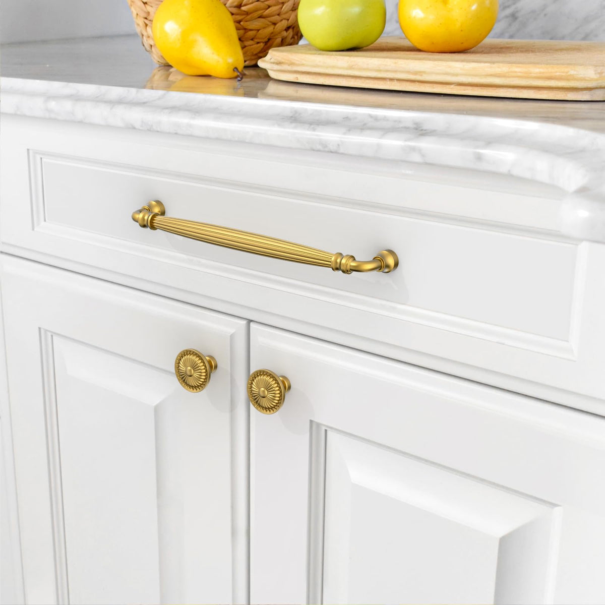 10 Pack Brushed Moderne Brass Kitchen Cabinet Knobs