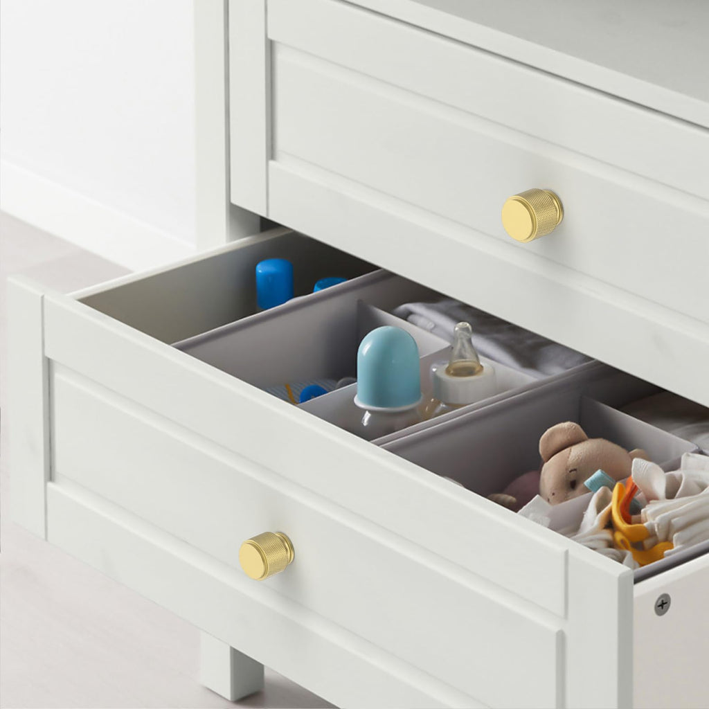 6 Pack Brushed Gold Cabinet Knobs Heavy-Duty Solid Kitchen Cabinet Pulls Gold Dresser Drawer Hardware for Cupboard