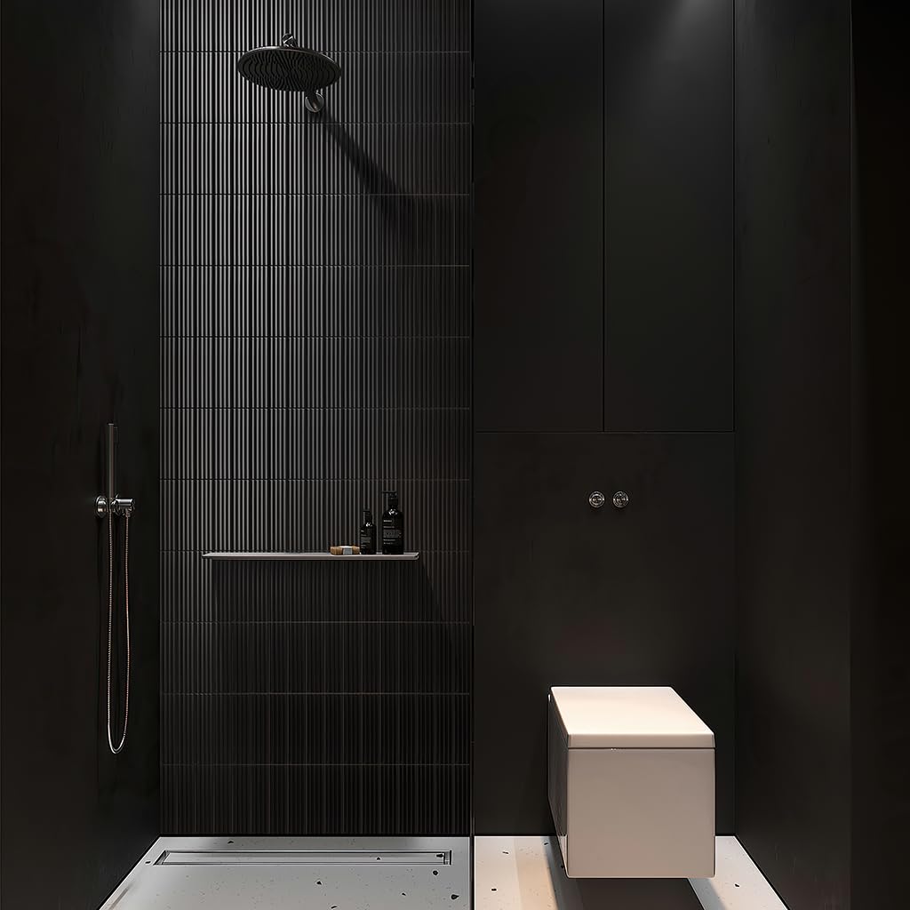 Deco Subway Ceramic Tile Black 2x8 Glossy 4.09 sq ft/case 38-Pack