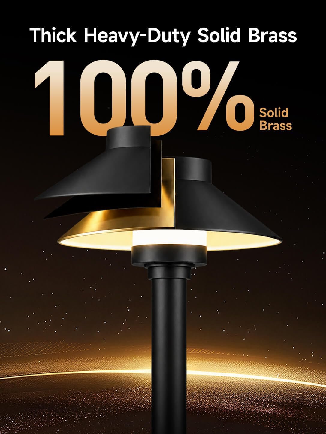 Solid Brass Low Voltage Hat-Top Path Light, Black, G4 2700K 12Pk