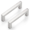 30 Pack 4 Inch Kitchen Cabinet Handles, Stainless Steel Brushed Nickel Dresser Drawer Handles, Modern Square Cupboard