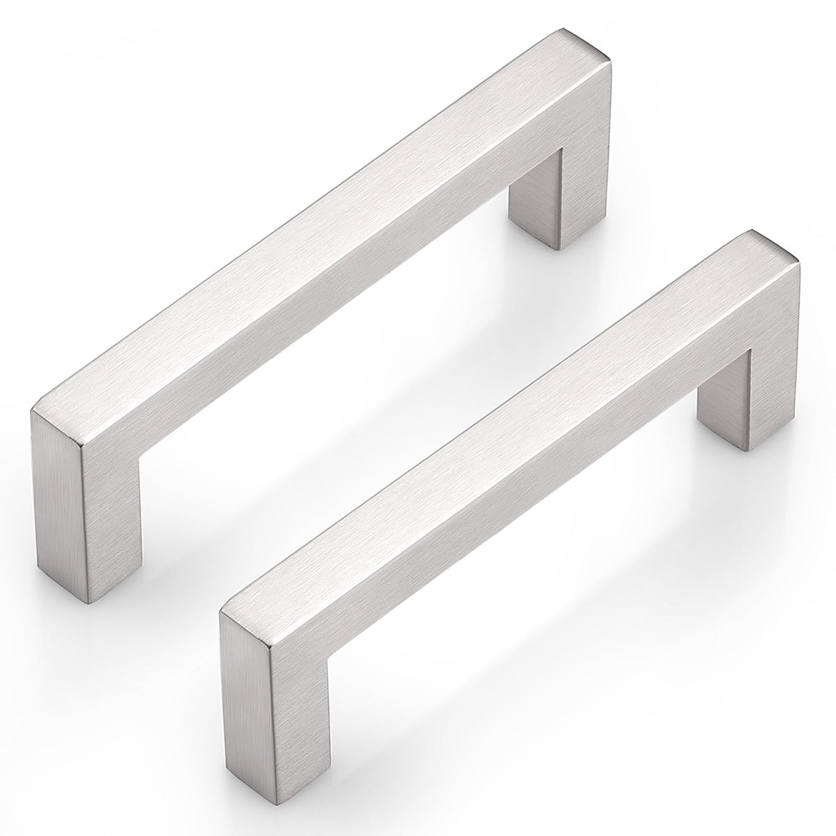 30 Pack 4 Inch Kitchen Cabinet Handles, Stainless Steel Brushed Nickel Dresser Drawer Handles, Modern Square Cupboard