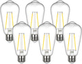 Vintage Edison Light Bulbs 60 watt Equivalent, Dimmable E26 LED Bulb 2700K Soft Warm White, Clear Glass ST58 Vintage