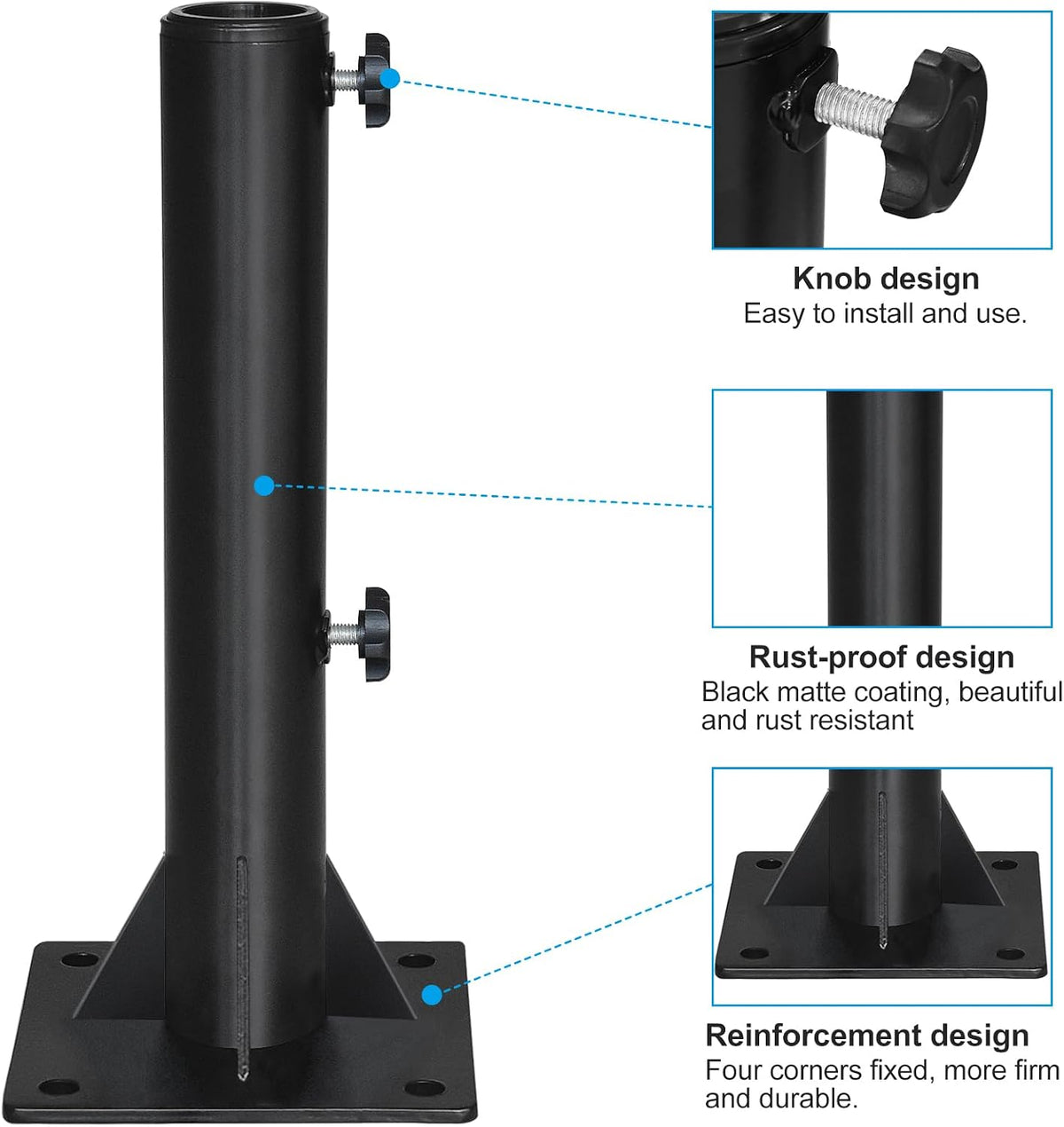 USA Heavy Duty Patio Umbrella Stand for 1.5"-1.9" Pole