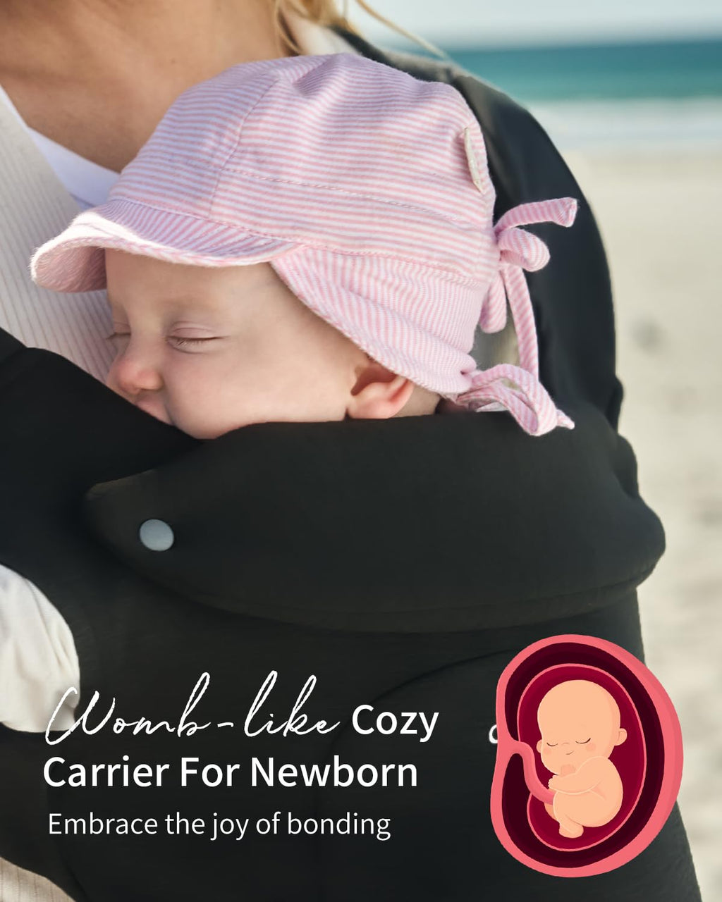 Newborn Carrier, Ergonomic, Cozy Baby Carrier, Black