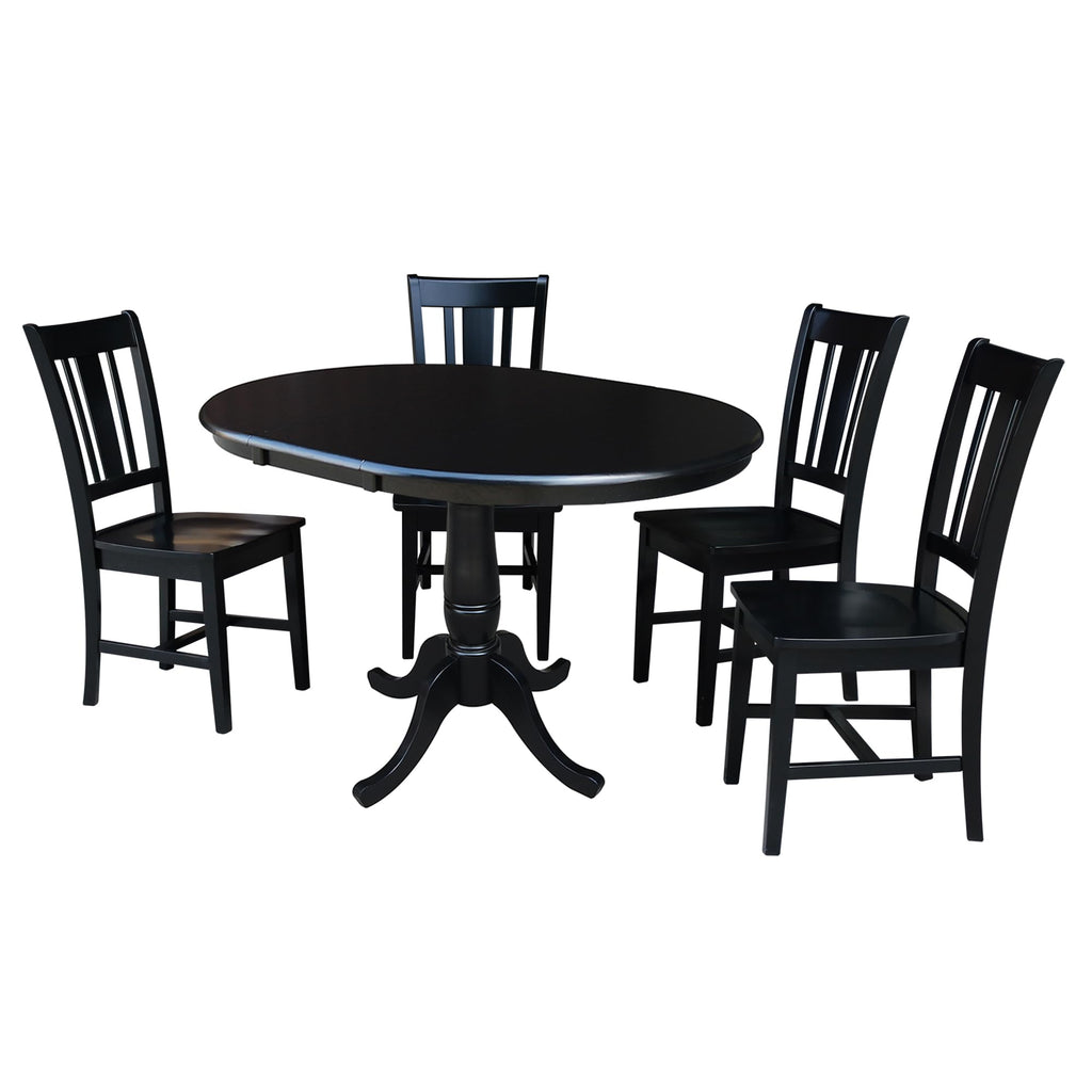 36" Round Extension Dining Table with 2 San Remo Chairs