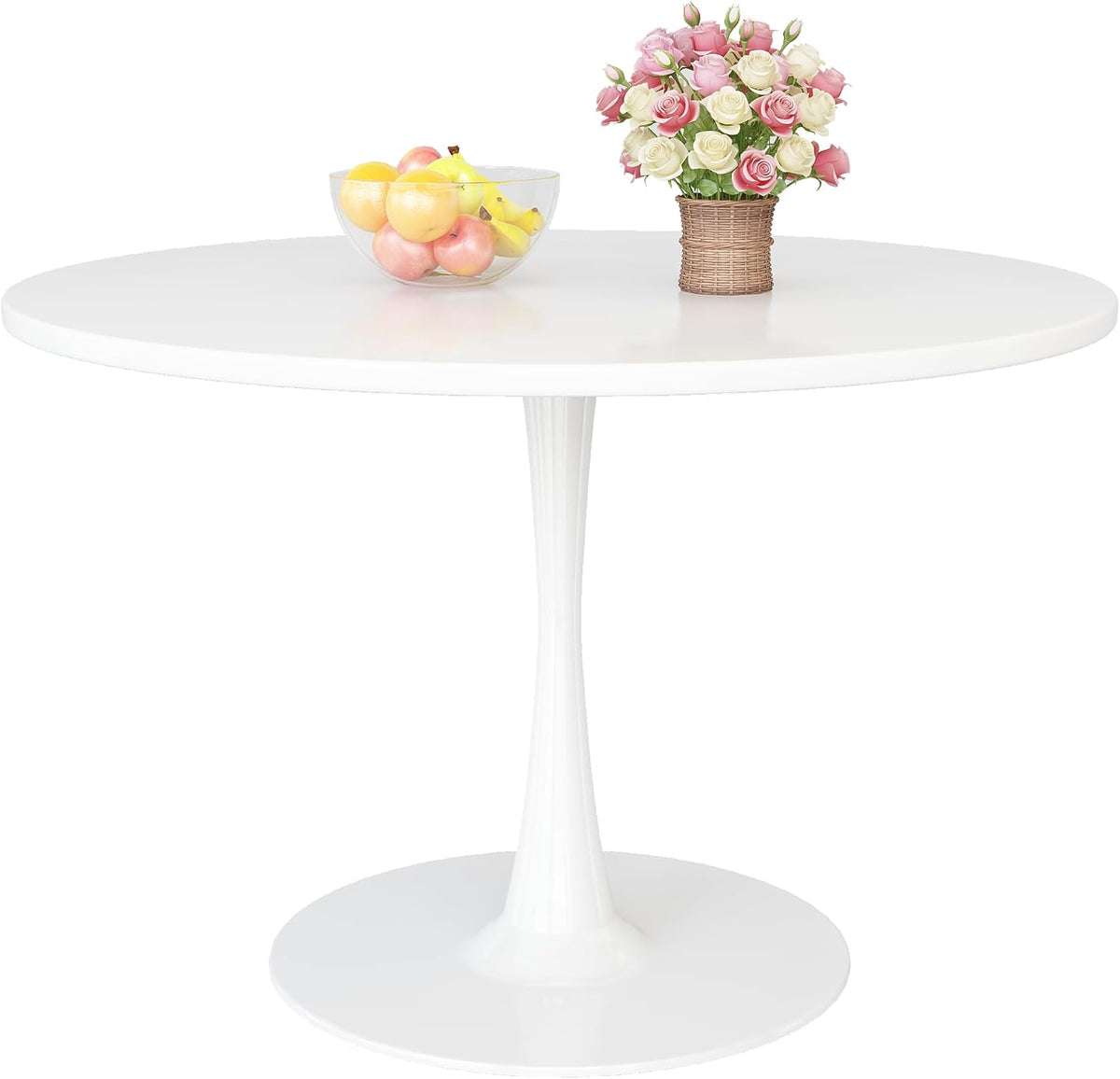 Tulip Round Pedestal Dining Table — White