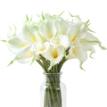 24 Pcs Fake Flowers White Artificial Calla Lily