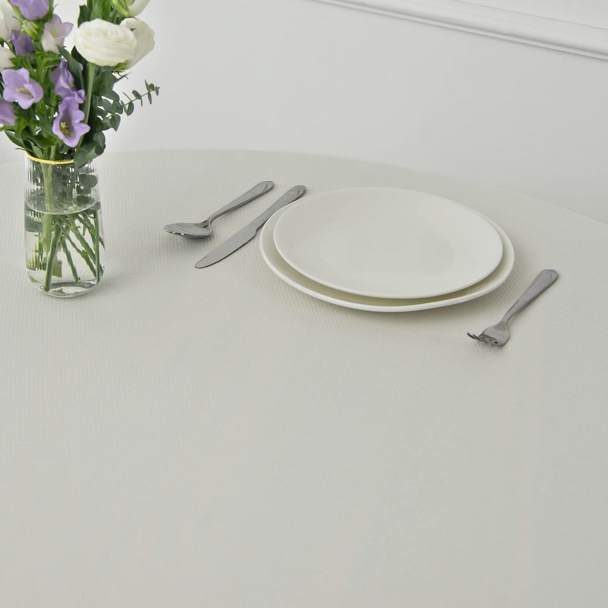 Round Textured Tablecloth Spill-Proof Wrinkle Free Soft Jacquard Table Cloth for Circular Table Cover, Buffet Banquet