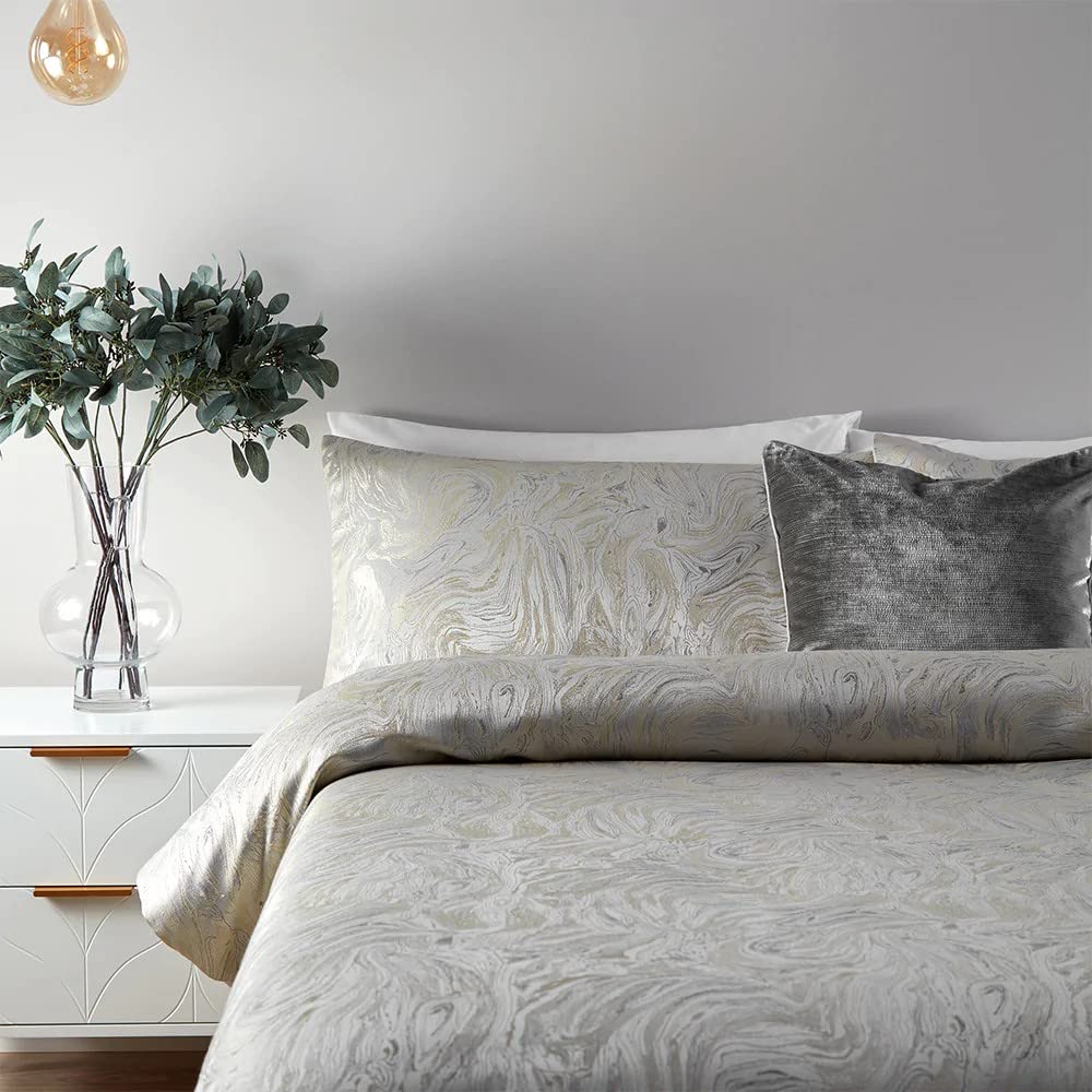 Jacquard Marble Duvet Set (Full) (Oyster)