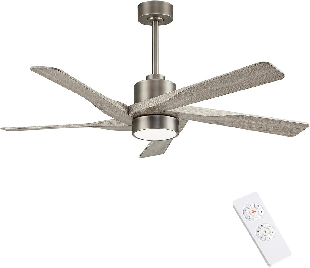 64" Wood Ceiling Fan with Light & Remote