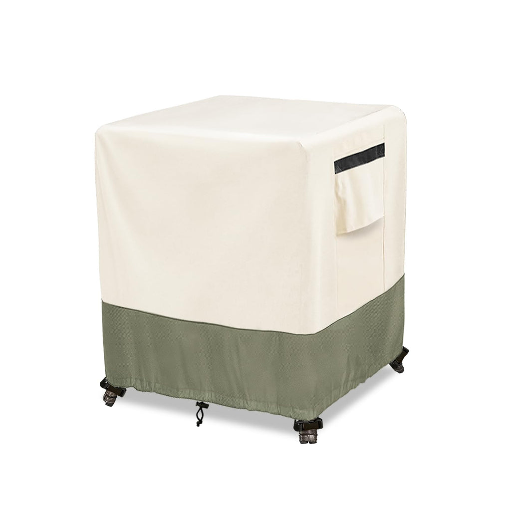 Outdoor Ottoman Cover 32 W x 32 D x 18 H inches, 600D Heavy Duty Waterproof Patio Ottoman Cover, Patio End Table Covers