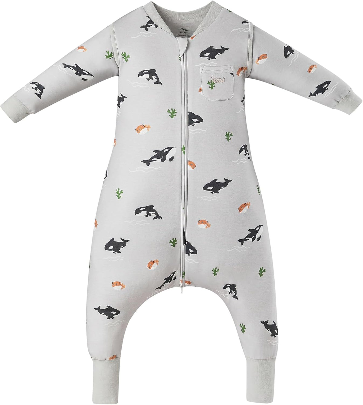 Merino Wool Organic Cotton Toddler Sleep Sack with Feet, Year-Round Removable Sleeves Wearable Blanket