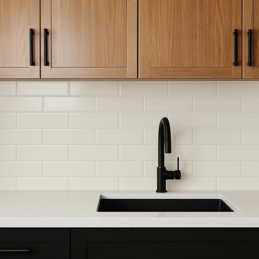 Ivory Matte Ceramic Subway Tile 4x12 in Backsplash Bathroom Wall Shower Fireplace Accent Modern Interior Smooth