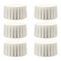 6 Pack Ivory Round Tablecloths 120 Inch for 60" Tables