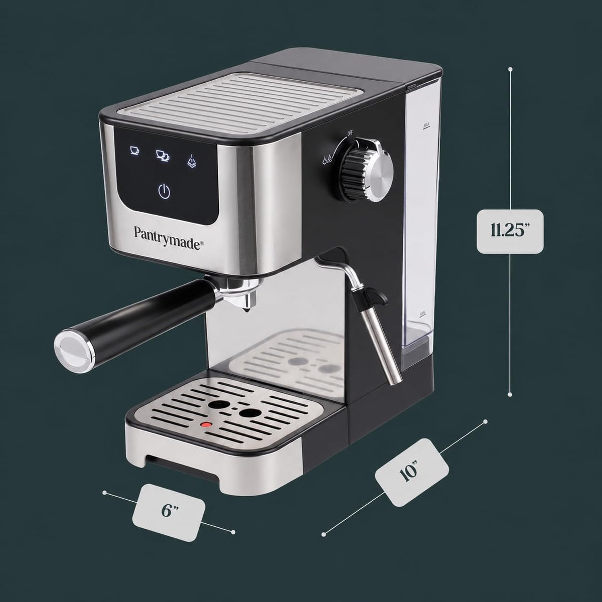 Espresso Machine with Milk Frother, LCD Touchscreen, 20 Bar