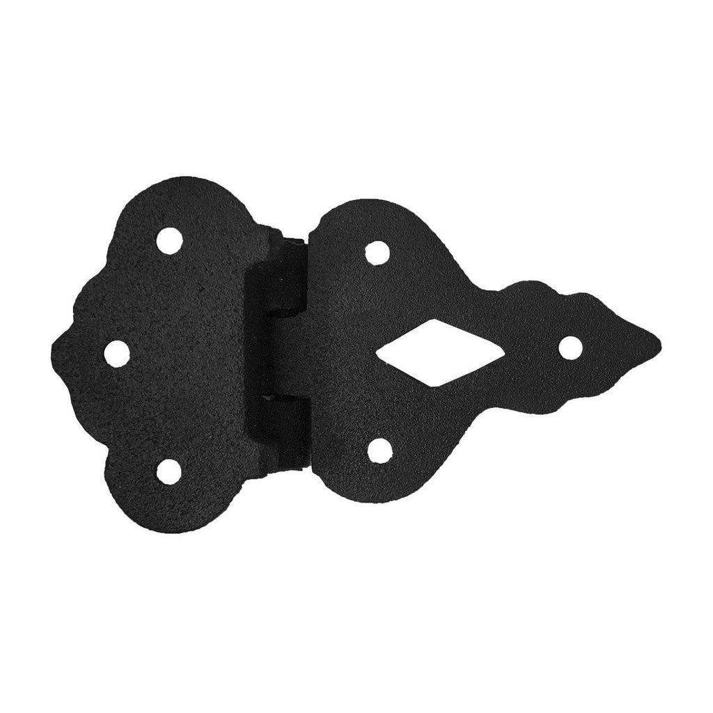 Pack of 2 Black Wrought Iron Offset Cabinet Hinge 3/8 Inch Hoosier Kitchen Cupboard Door Hardware Rustic Colonial