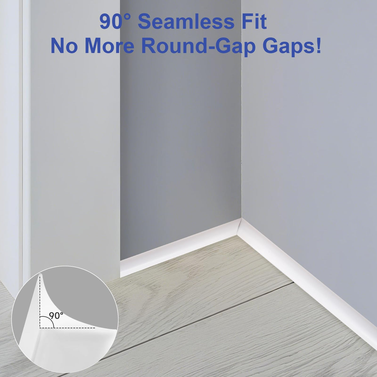 Flexible Quarter Round Molding Trim - 236" Self-Adhesive Silicone Shoe Molding for Floor Gaps, Bathroom Tub & Kitchen